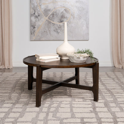 Mavis Coffee Table – Deepgrain Round in Solid Timber Form