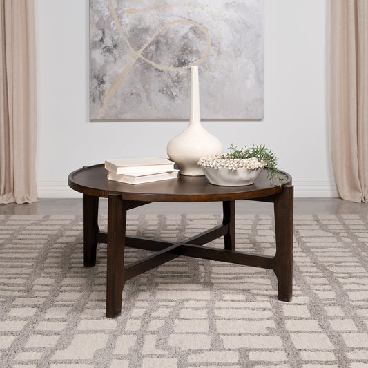 Mavis Coffee Table – Deepgrain Round in Solid Timber Form
