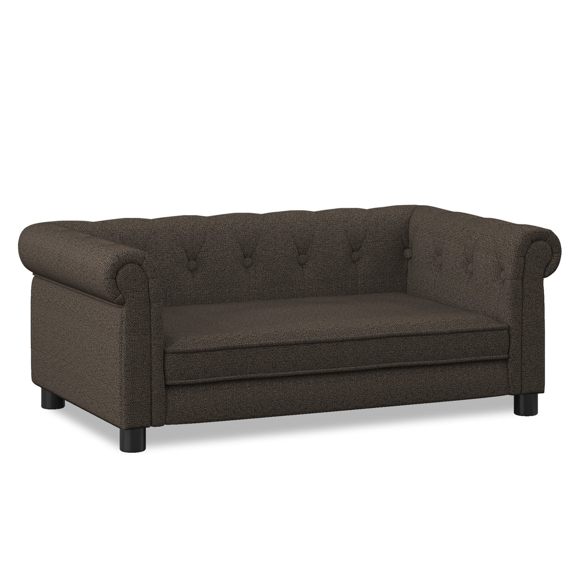 Kova Linen Pet Sofa – Dark Brown Elevated Bed for Small & Medium Dogs with Modern Frame - JUSTLIVE NESTJUSTLIVE NEST