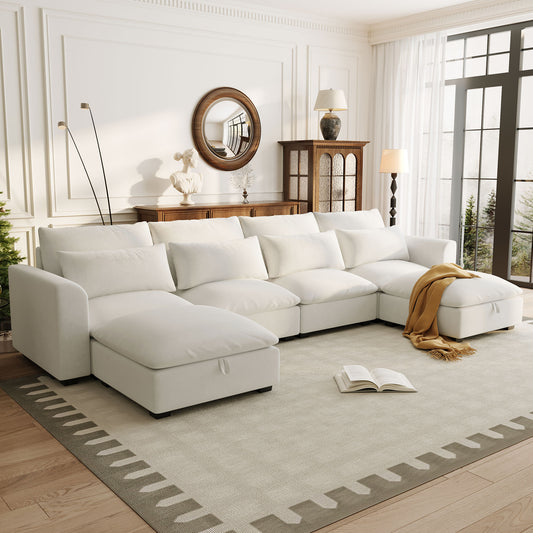 8-Seat Lounge Ensemble – Transformable Comfort Set with Dual Footrests