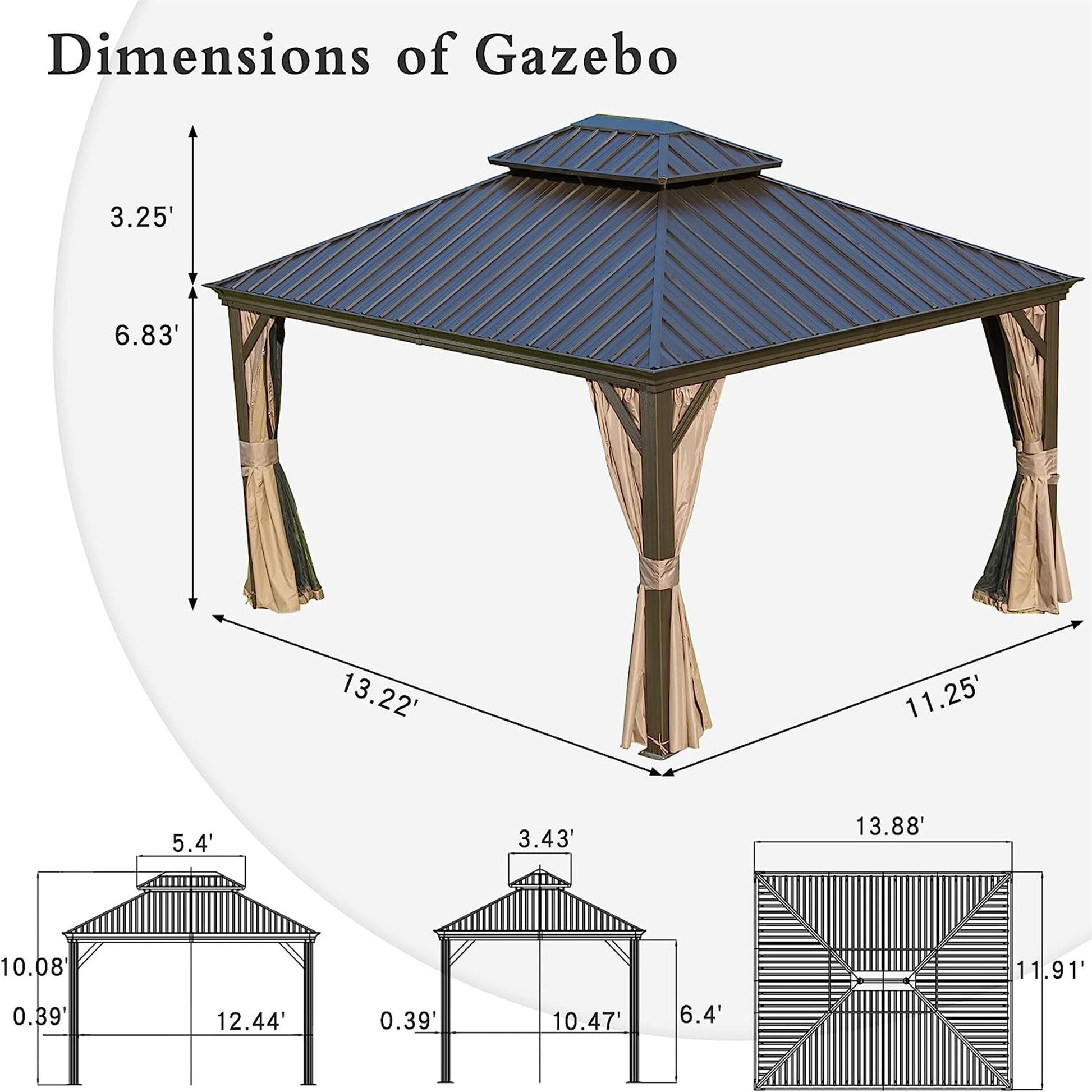 Solair 15' Double - Sided Market Umbrella – Rectangular Steel Shade with Crank & Base (Dark Gray) - JUSTLIVE NESTJUSTLIVE NEST