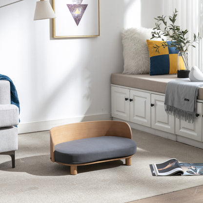Kova Pet Sofa – Scandinavian Elevated Dog Lounger with Velvet Cushion & Walnut Wood Frame - JUSTLIVE NESTJUSTLIVE NEST