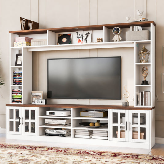 Wallvera Entertainment Unit – Wall Console with Bookshelves & Cabinets (Repeat)