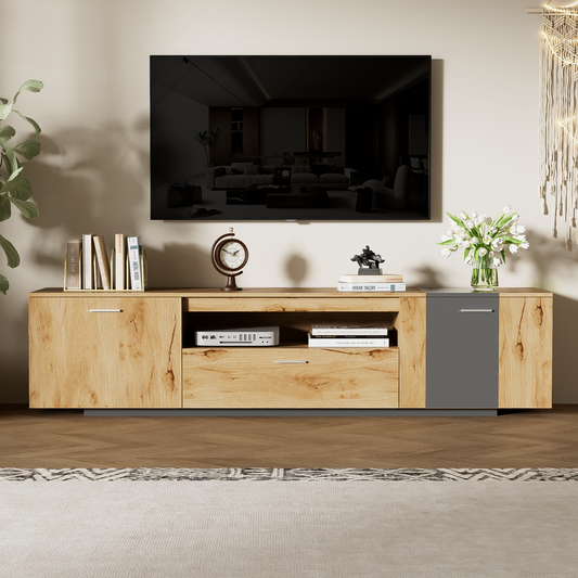 Stravion 70 Console – TV Stand with 3 Cabinets & Drawer (Up to 80")
