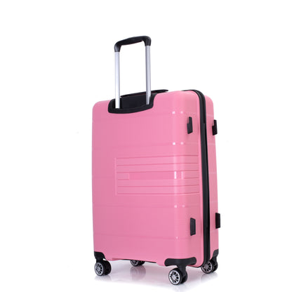 Jetera 3 - Piece PP Suitcase Set – Pink Polypropylene Hardshell with Double Spinner Wheels & TSA Lock - JUSTLIVE NESTJUSTLIVE NEST