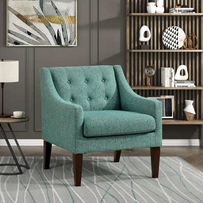 Lenvin Chair – Fern Tufted Fabric, Softform Silhouette, Contemporary Frame