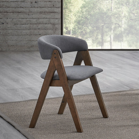 Wendin Side Chairs – Set of 2 Walnut Finish Seats with Upholstered Back and Base