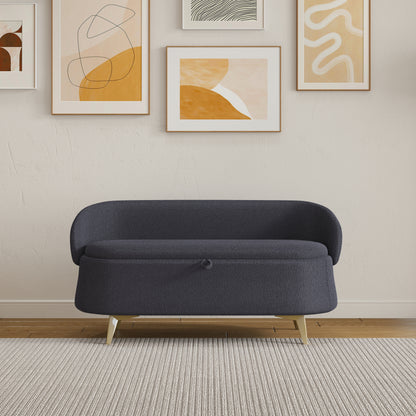 Teddira Storage Bench – 50" Teddy Fleece Ottoman with Hidden Space