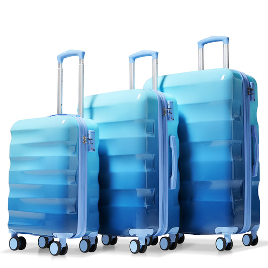Jetera 3 - Piece Glossy Luggage Set – Vibrant PC+ABS Hardshell Suitcases with Spinner Wheels & TSA Lock (20/24/28") - JUSTLIVE NESTJUSTLIVE NEST