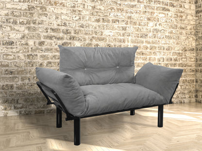 Ada™ Grey Loveseat – Contemporary Upholstered 2-Seater for Home or Apartment