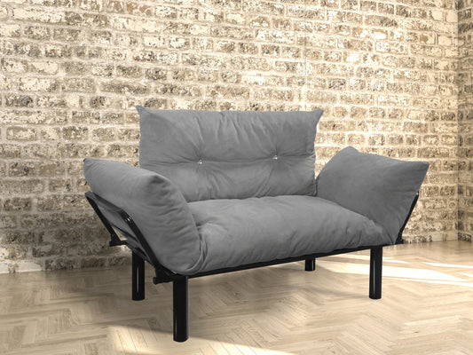 Ada™ Grey Loveseat – Contemporary Upholstered 2-Seater for Home or Apartment
