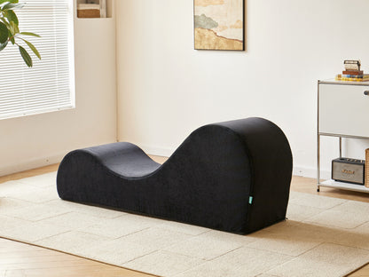 Solace Lounge Chair – Ergonomic Foam Chaise with Washable Cover (Black)