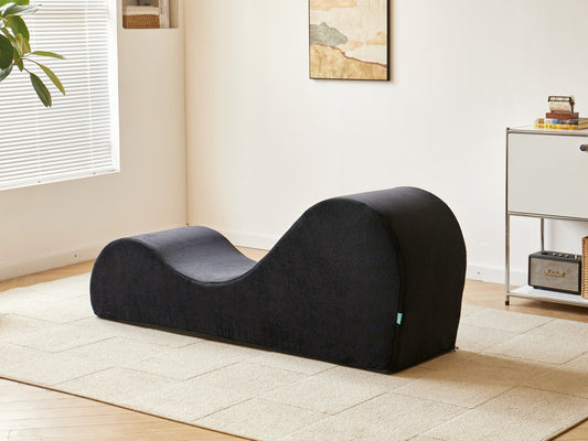 Solace Lounge Chair – Ergonomic Foam Chaise with Washable Cover (Black)