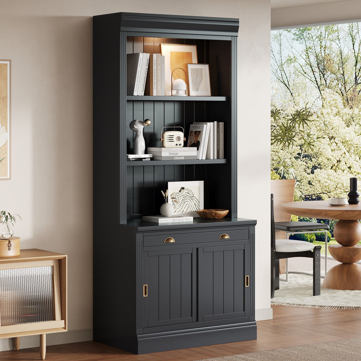 Metro Tall Locker – 71'' Black Metal Storage Cabinet with 5 Tiers & Adjustable Shelves