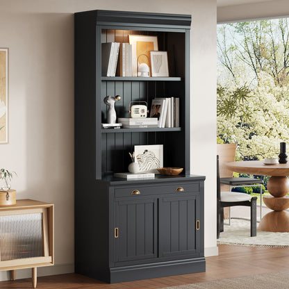 Metro Tall Locker – 71'' Black Metal Storage Cabinet with 5 Tiers & Adjustable Shelves