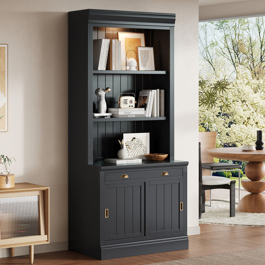 Metro Tall Locker – 71'' Black Metal Storage Cabinet with 5 Tiers & Adjustable Shelves