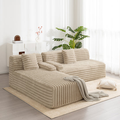 110' Plush Comfort Lounge – Flexible Seating Ensemble (Light Coffee)