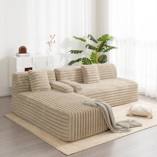 110' Plush Comfort Lounge – Flexible Seating Ensemble (Light Coffee)