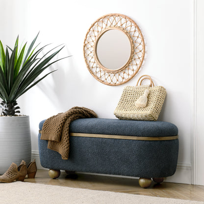 Elvar Bench – Midnight Blue Storage Seat for End-of-Bed or Entryway