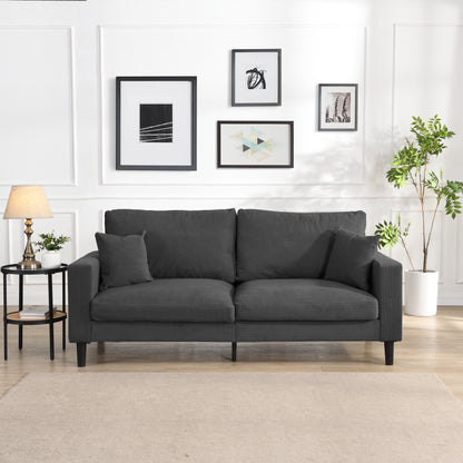 NestEdge ‘CozyNest” 74” Sofa – Dark Gray Upholstered 3-Seat | High-Resilience + Wooden Frame