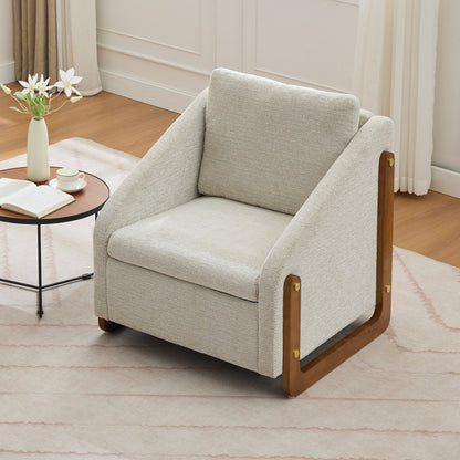 Elvon Chair – Sandmere Chenille, Woodline Frame