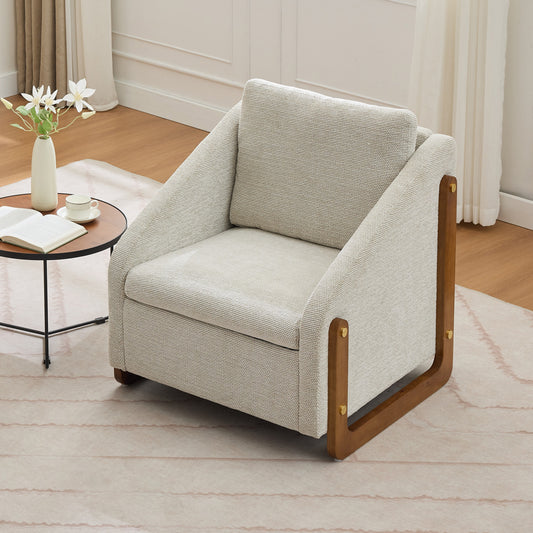 Elvon Chair – Sandmere Chenille, Woodline Frame