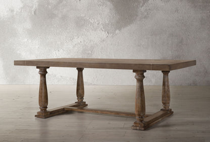 Bernaro Dining Table – Rustic Weathered Oak Finish for Dining Rooms