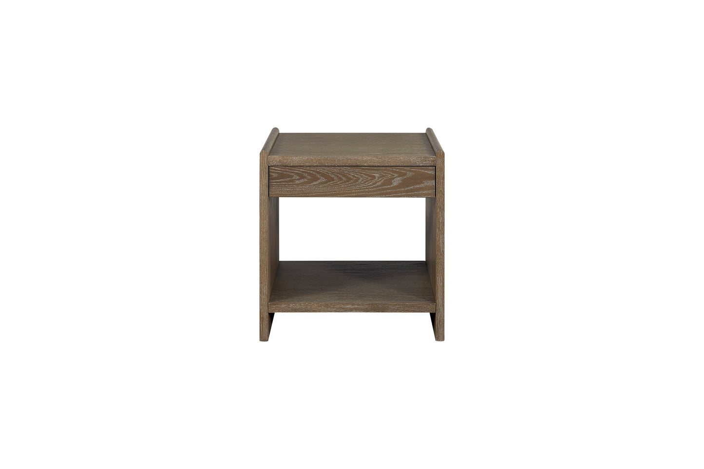 Traya End Table – Cocoa Timbergrain with SoftCorner Form
