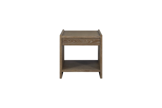 Traya End Table – Cocoa Timbergrain with SoftCorner Form