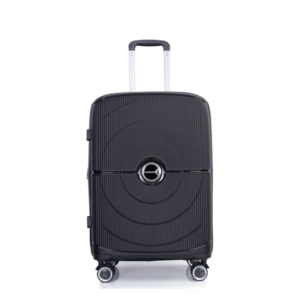 Jetera 3 - Piece PP Luggage Set – Black Polypropylene Hardshell with Double Spinner Wheels & TSA Lock (20/24/28") - JUSTLIVE NESTJUSTLIVE NEST