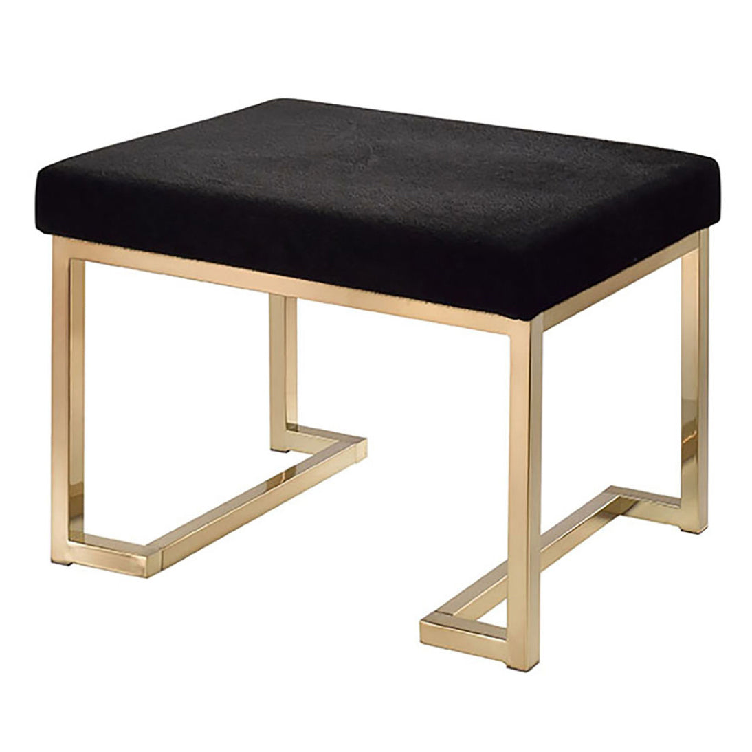 Alera Ottoman – Black & Champagne Seat with C-Frame Base
