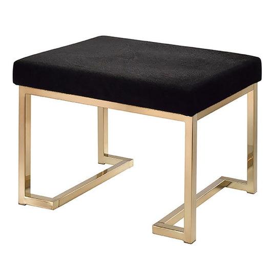 Alera Ottoman – Black & Champagne Seat with C-Frame Base