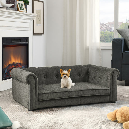 Kova Modern Pet Sofa – Dark Gray Elevated Bed for Small & Medium Dogs, Durable Upholstery - JUSTLIVE NESTJUSTLIVE NEST