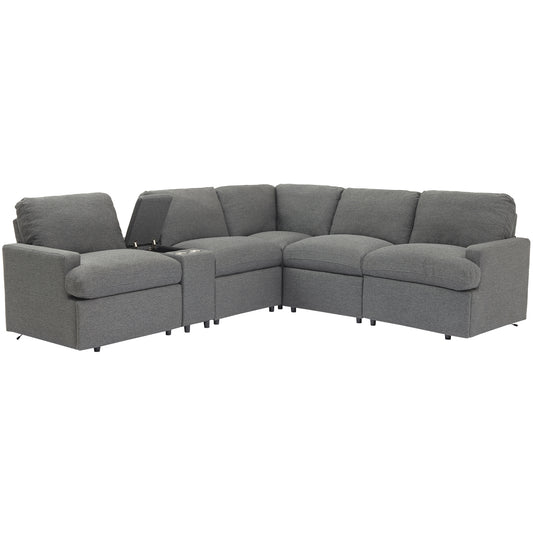 JUSTLIVE NEST® Stravix Power Recliner Sectional – Dark Grey Linen Corner Sofa with USB, Storage & Cup Holders