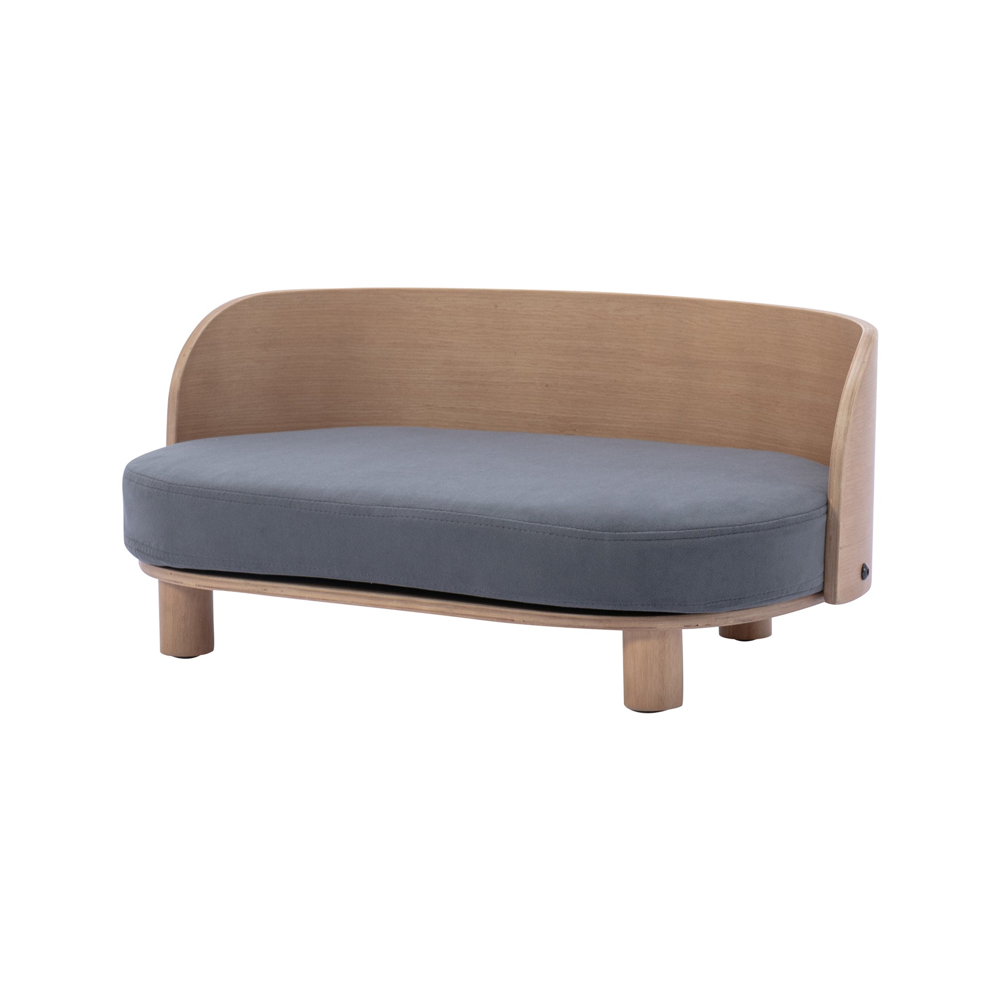 Kova Pet Sofa – Scandinavian Elevated Dog Lounger with Velvet Cushion & Walnut Wood Frame - JUSTLIVE NESTJUSTLIVE NEST