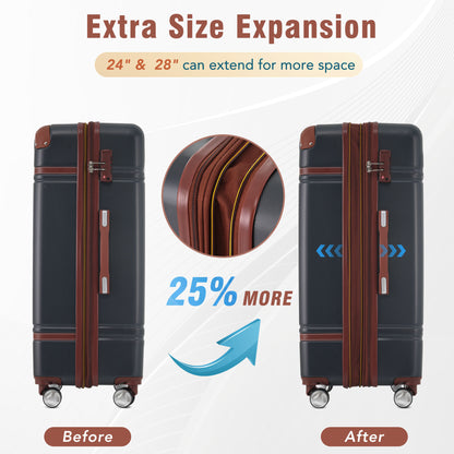 Jetera 4 - Piece Glossy Travel Set – 20"/24"/28" Suitcases + Cosmetic Case with Spinner Wheels & TSA Lock - JUSTLIVE NESTJUSTLIVE NEST