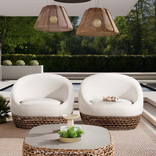 Solvara Acacia Lounge Set – Side-Open Wood Chaise with Dark Grey 2" Water-Resistant Cushion