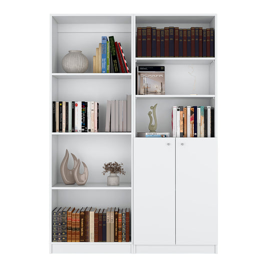 Vetora Duo Set – 2-Piece White Bookcase Living Room Ensemble