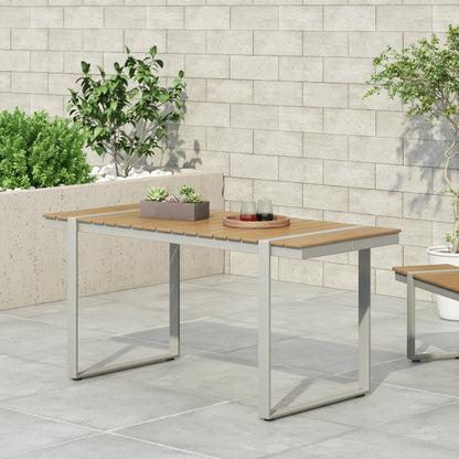 Mireo Dining Table – Two-Tone Contrast in Silver and Natural Woodgrain Look