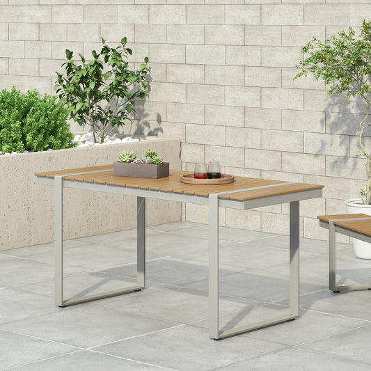Mireo Dining Table – Two-Tone Contrast in Silver and Natural Woodgrain Look