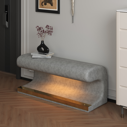 Vetra Bench – Leather LED Entryway Seat with Soft Sensor Light