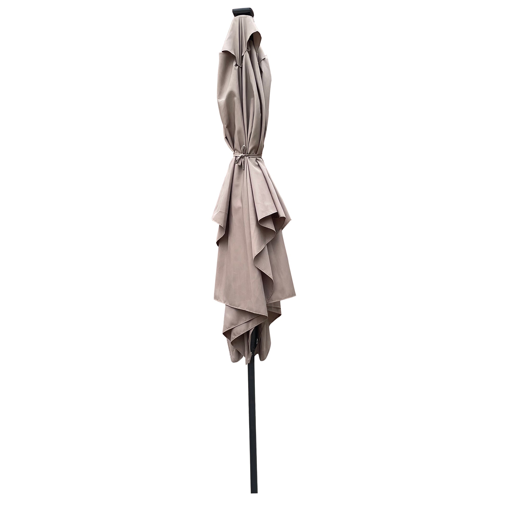 Solair 10x6.5' Rectangular LED Umbrella – Solar Crank Shade with Push - Button Tilt for Patio or Pool - JUSTLIVE NESTJUSTLIVE NEST