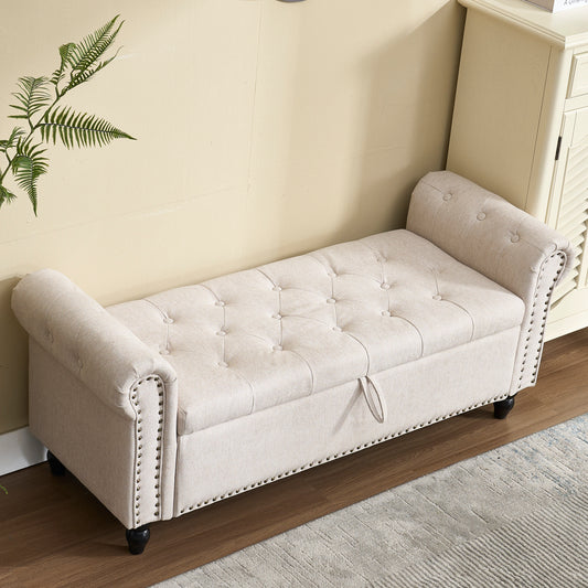 Lavenra Bench – ButtonEase Top, Softhold Storage, EndNest Profile (55')