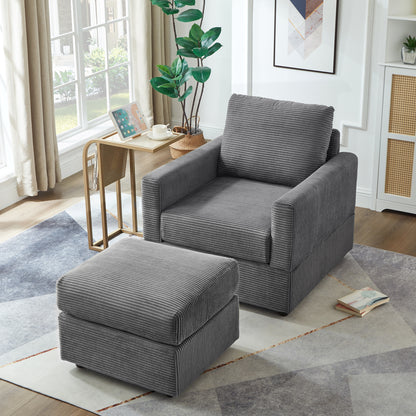 Cordelle Lounger Set – Slatecord Upholstery, Restease Ottoman