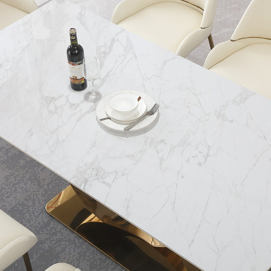 Gildra Tabletop – 71'' Gold Pedestal Top Only (Base Not Included)
