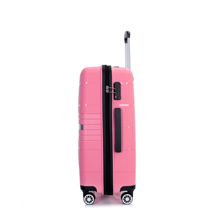 Jetera 3 - Piece PP Suitcase Set – Pink Polypropylene Hardshell with Double Spinner Wheels & TSA Lock - JUSTLIVE NESTJUSTLIVE NEST