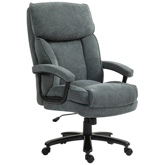 HOMCOM Boss Chair – Gray 450lb High-Back Office Chair with Wheels and Wide Base