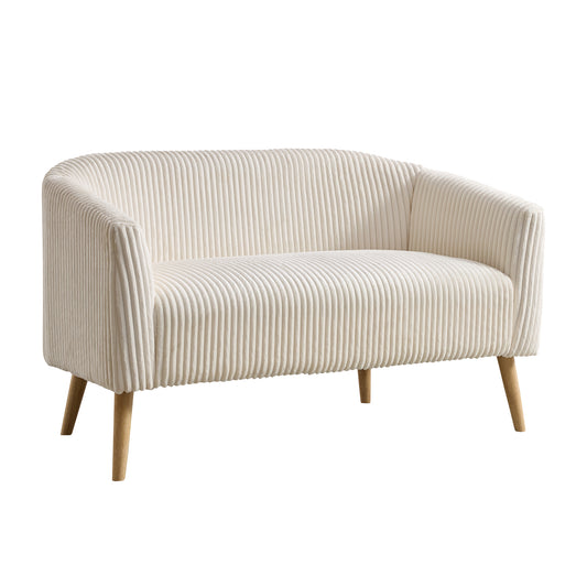 Sereno Cozy Loveseat – Ivory Corduroy 2-Seat Sofa for Small Spaces