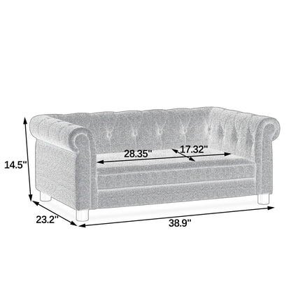 Kova Linen Pet Sofa – Dark Brown Elevated Bed for Small & Medium Dogs with Modern Frame - JUSTLIVE NESTJUSTLIVE NEST