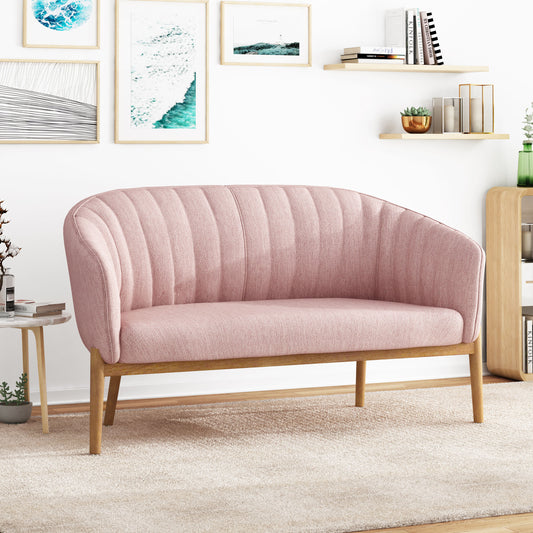 Livoa™ Pink Loveseat – Upholstered 2-Seater Sofa with Soft Charm for Modern Interiors